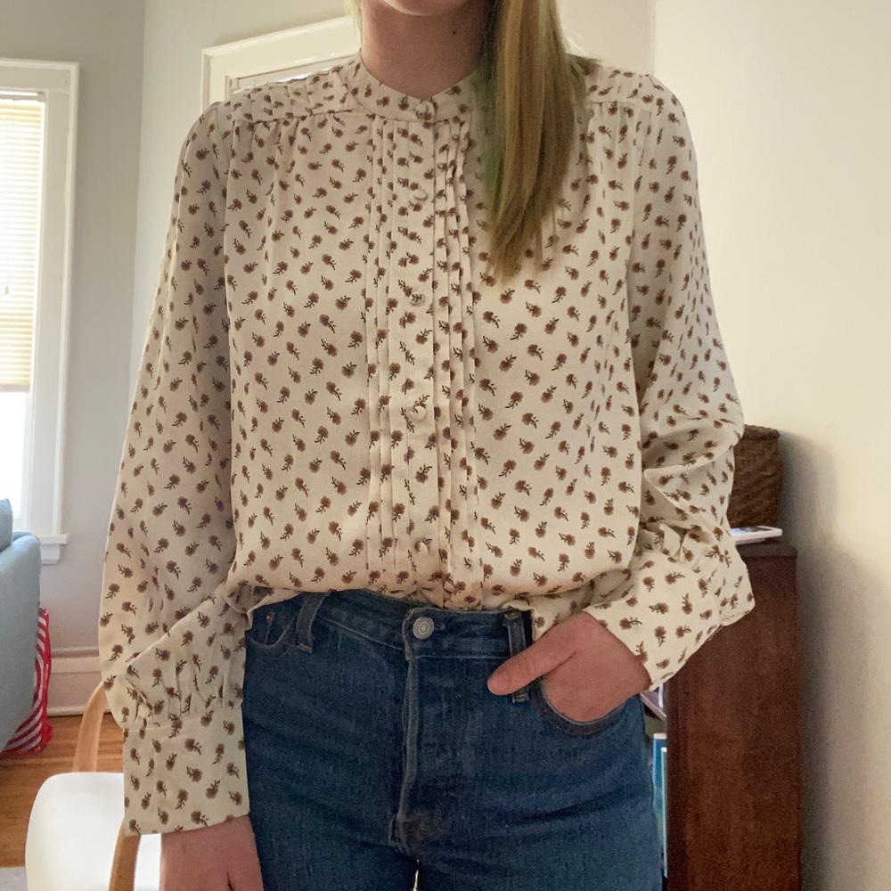 Floral modern vintage blouse